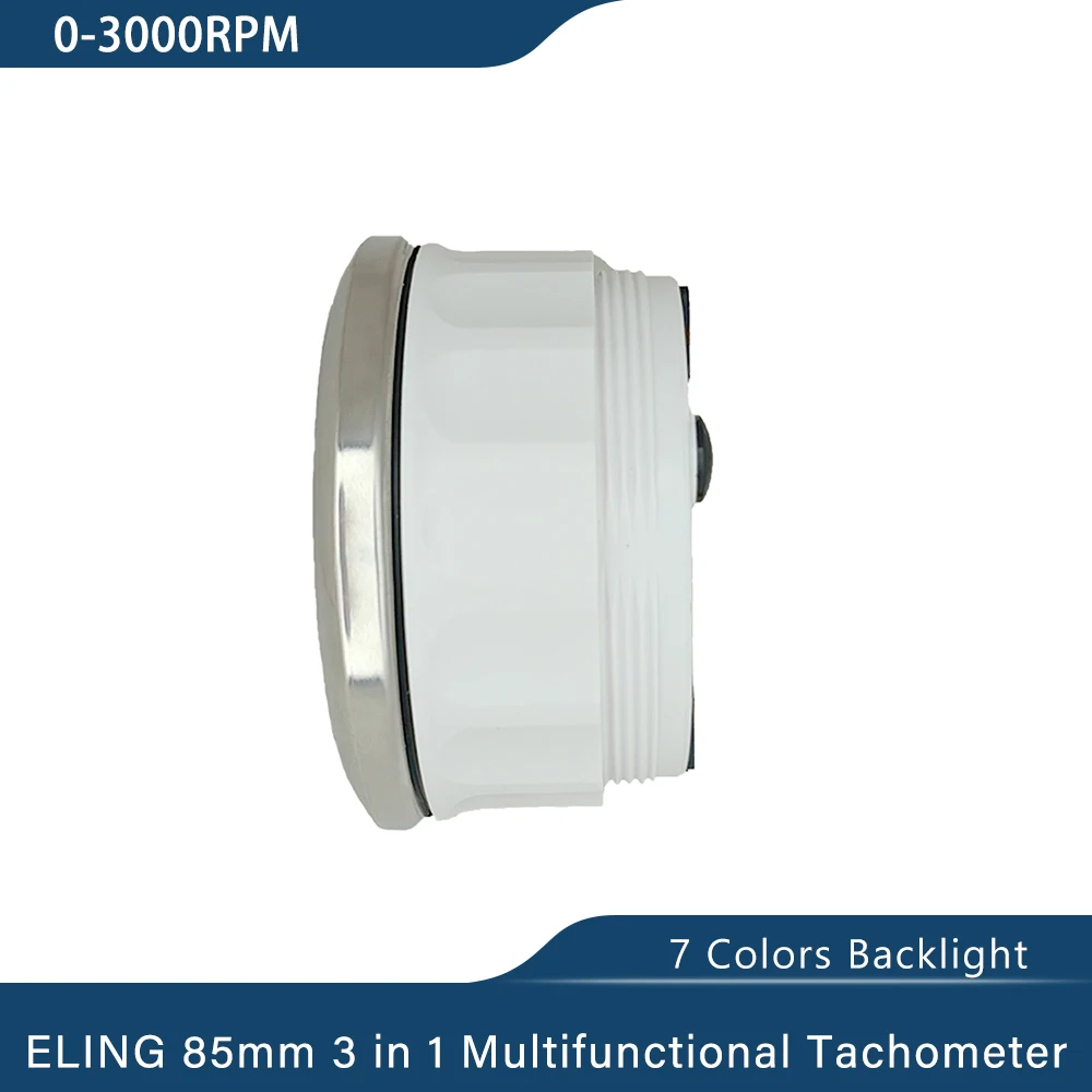 ELING 85mm 3 in 1 Multifunctional 3000RPM 4000RPM 0-6000RPM Tachometer with Oil Pressure Water Temp 7 Colors Backlight for Car