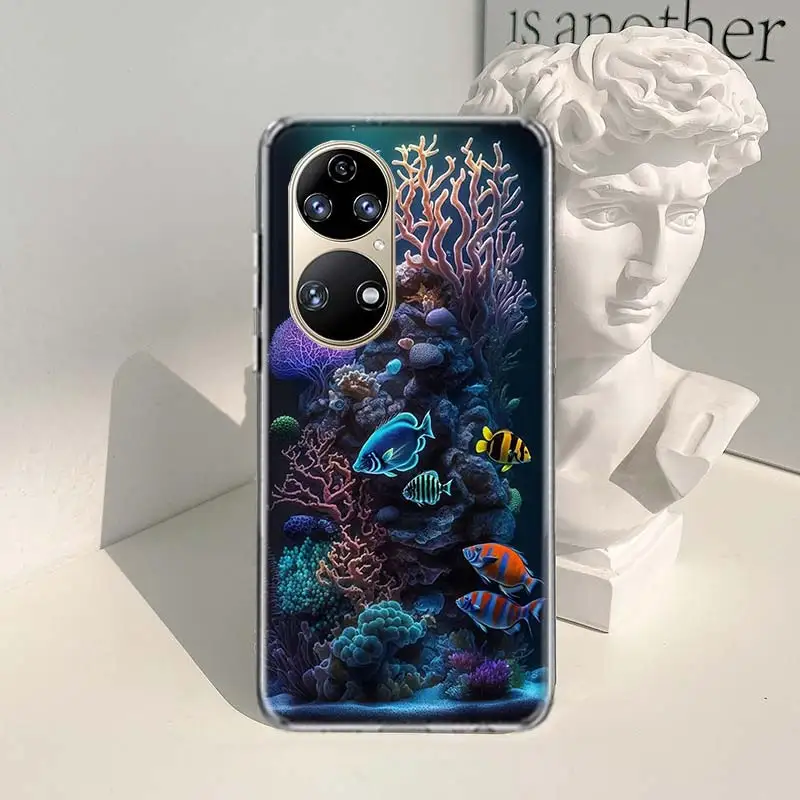 Coral Reefs and Their Small Fish Phone Case For Huawei P50 P40 Pro P30 Lite P20 P10 Mate 10 20 Lite 30 40 Pro Cover Coque