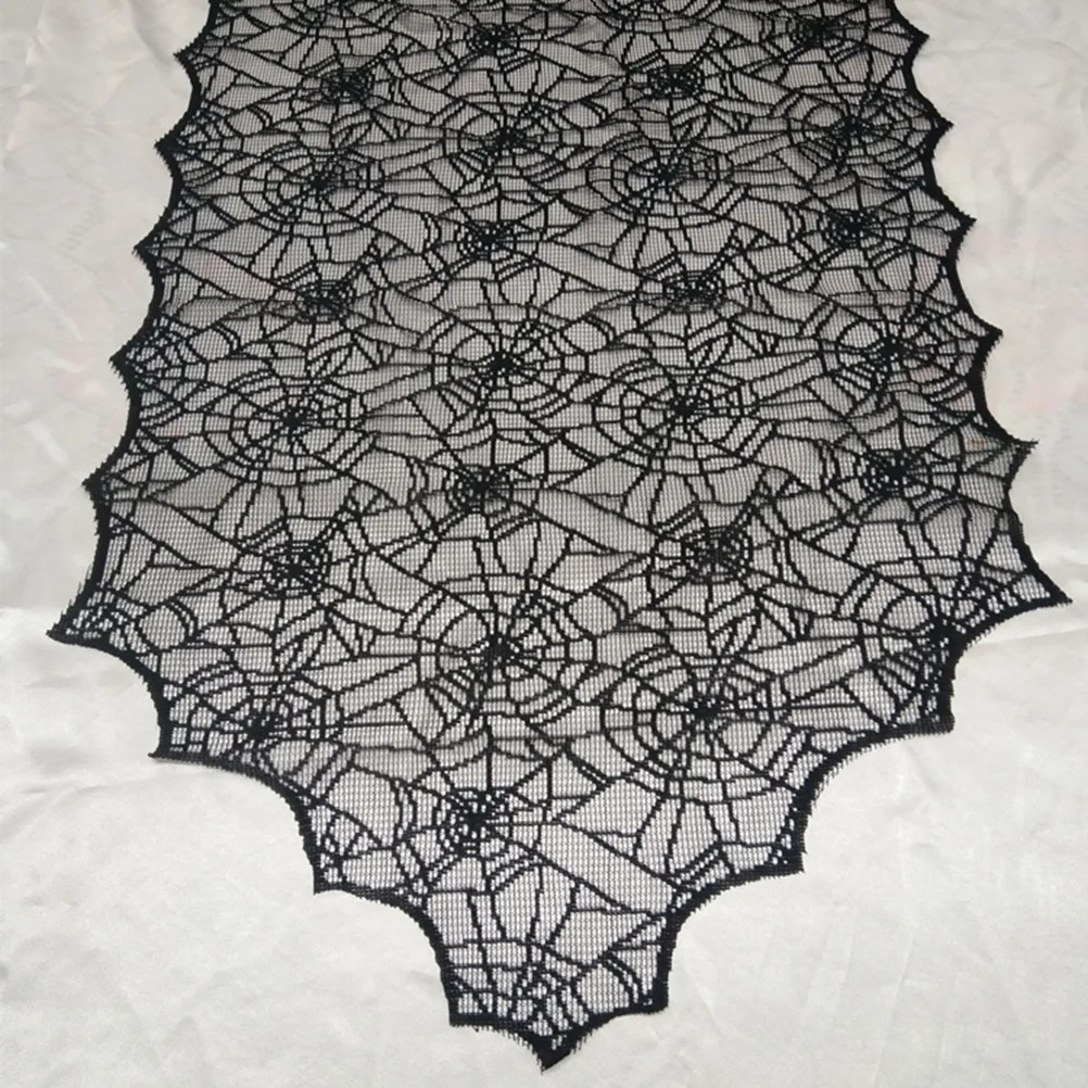 

1pc Spider Web Black Lace Halloween Party Decor Scary Table Cover For Trick Decor Spider Tablecloth Halloween Tablecloth
