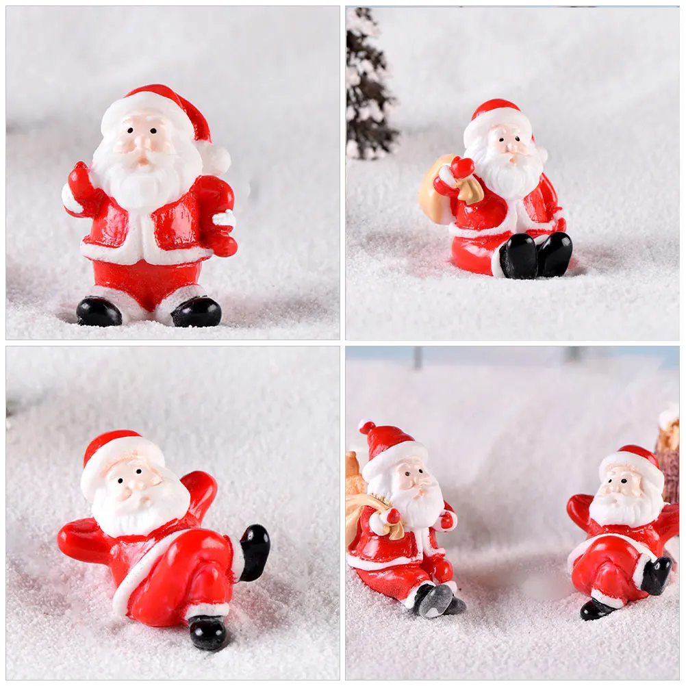 

6 Pcs Christmas Decorations Santa Claus Ornament Party Favors Inflatable Red Decors Figurine Desktop Snowman Statue Elder
