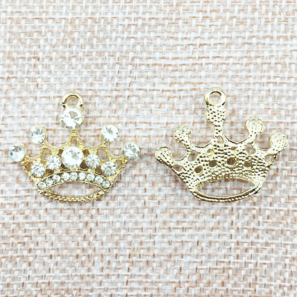 

10 Pcs Diamond Crown Mobile Case Cute Pendant Jewelry Making Letter DIY Accessories Ornament Simple