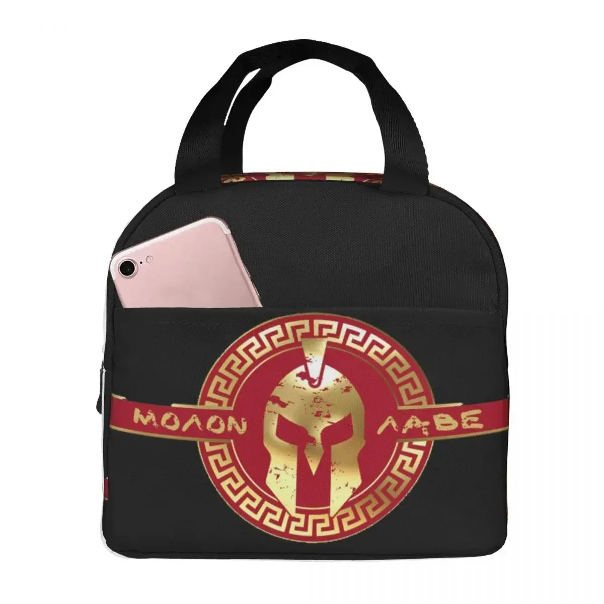 Spartan Molon Labe Sparta Warrior Lunch Box Waterproof Warm Cooler Thermal Food Insulated Lunch Bag for Women Picnic Tote Bags