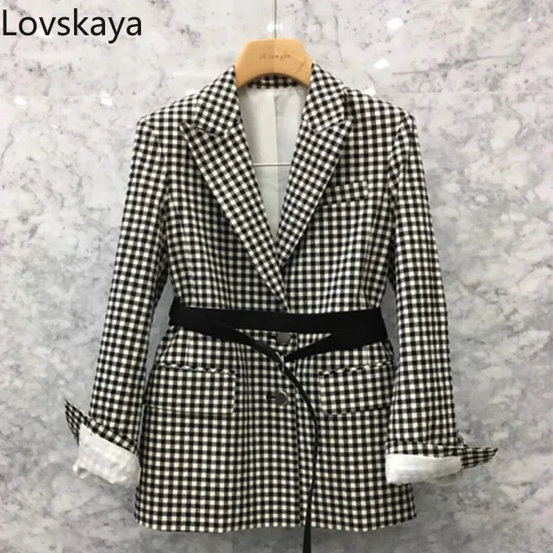 

New Female Long Sleeve Tide Womens Jackets and Coats Waist Small Retro Casual Suit