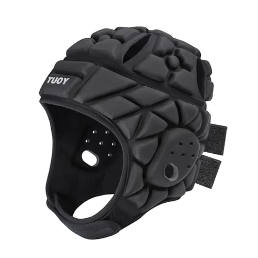 

Rugby Helmet - Soft Padded Headgear 7v7 Flag Football Headguard Soccer Head Protection Protective Soft Helmet Football for Yout