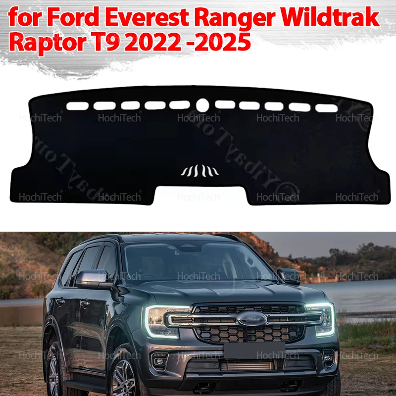 Für Ford Everest Ranger Wildtrak Raptor T9 2022-2025 Anti-Uv Matte Sonnenschirm Dashmat Teppich Dashboard Abdeckung Pad auto Accessori