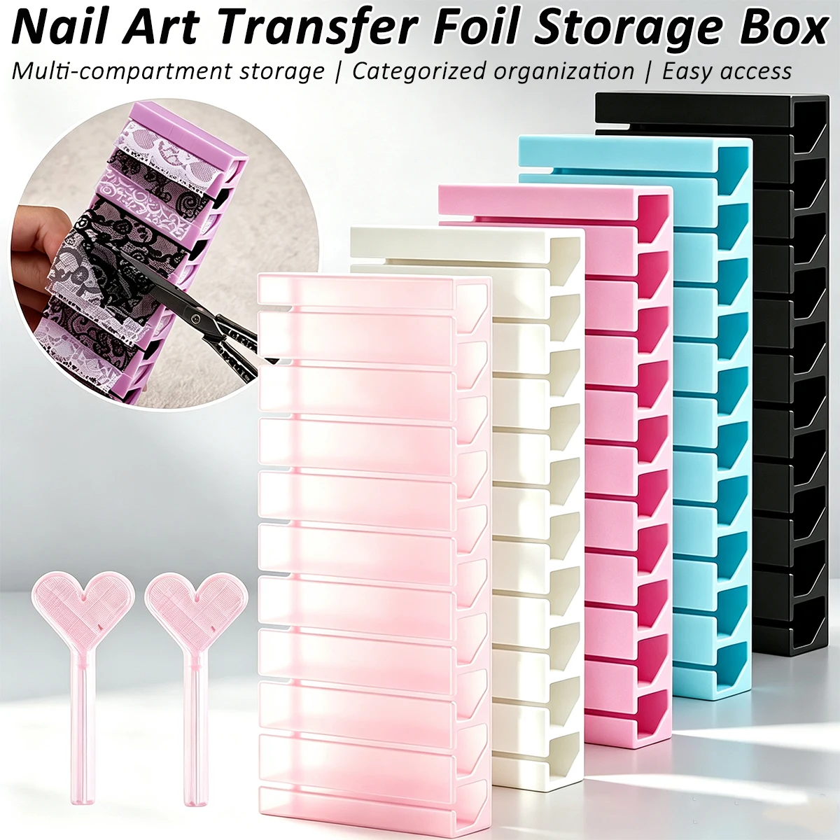 Nail Art Simple - Nail Art Transfer Foil Storage Box,