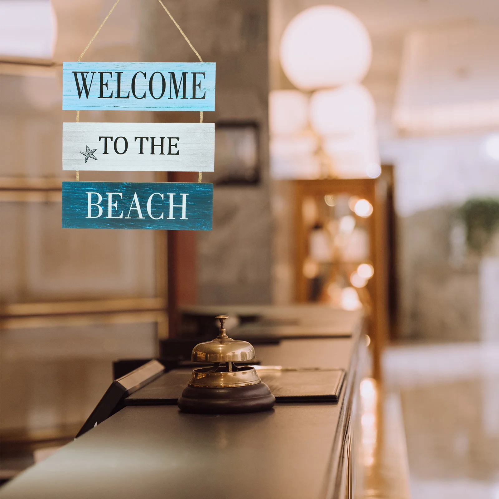 Cartello di benvenuto estivo Targa da spiaggia nautica da appendere, arte da parete in legno, decorazione per porta d'ingresso, cartello da spiaggia in legno, decorazione nautica