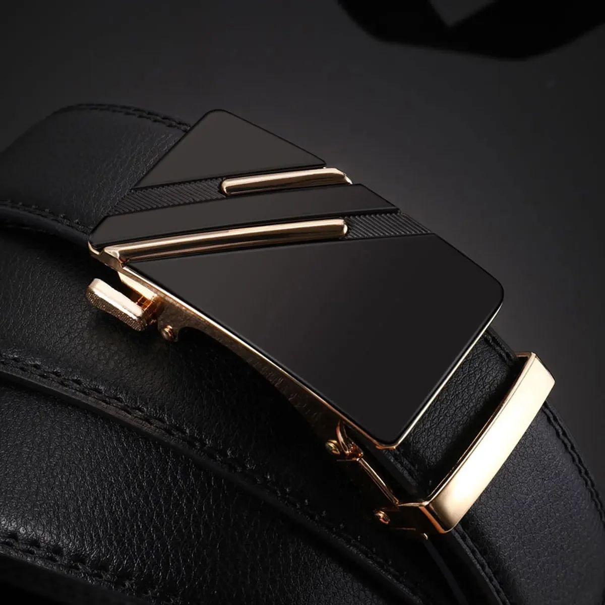 

Genuine Leather Men's Belt, New Automatic Buckle Men's Belt, Student Trendy Korean Version, Casual High-end Youth Belt, Trendy M