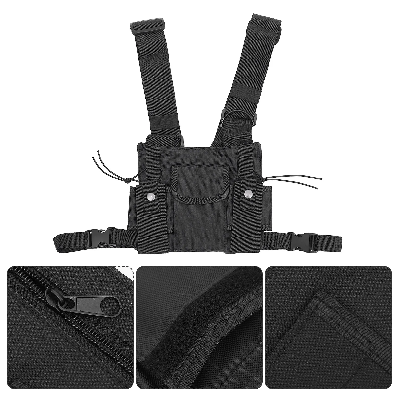 プロ仕様無線機用チェストバッグパック、調節可能な安全ベスト、無線機用ハーネス、男女兼用、アウトドア、ハンティング、ハイキング、釣り用