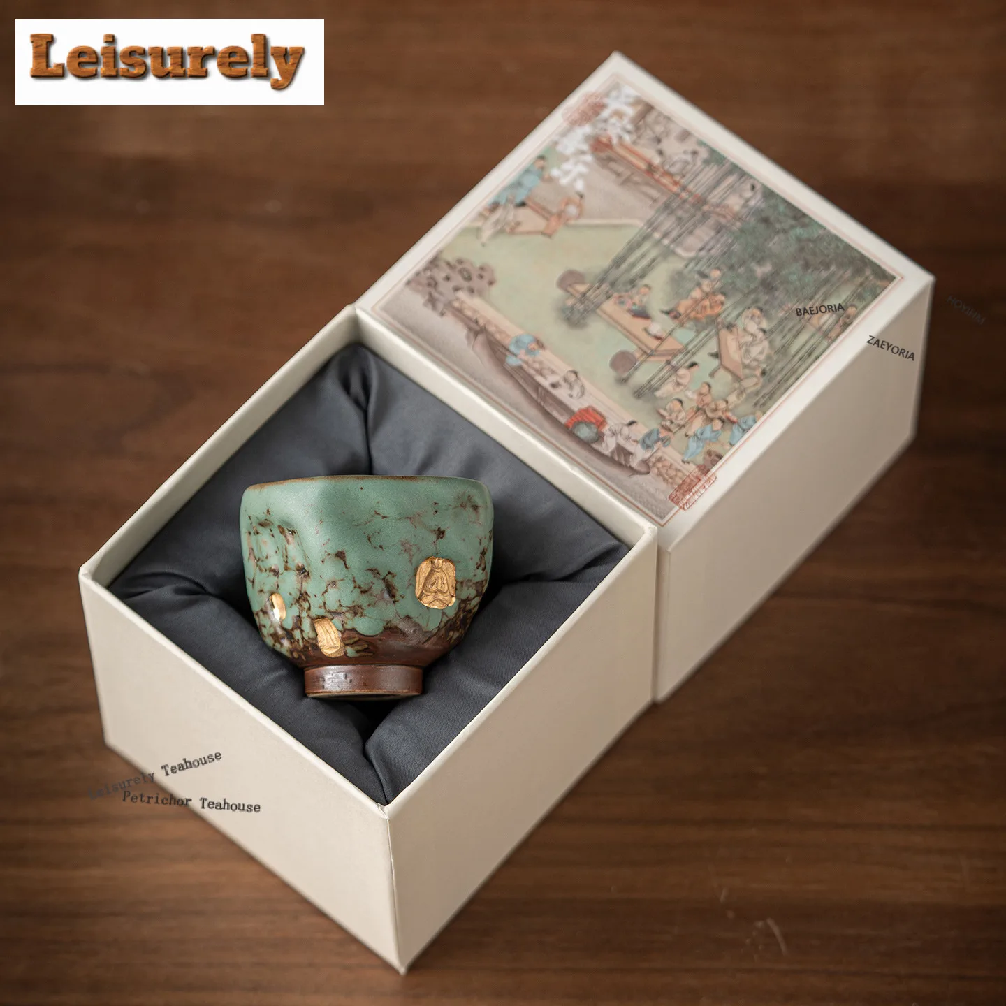 

55ml Dunhuang Moss Glaze Teacup Antique Tea Bowl Cute Cup Tea-tasting Fragrance Cup Jianzhan Master Cups Tableware Ornaments