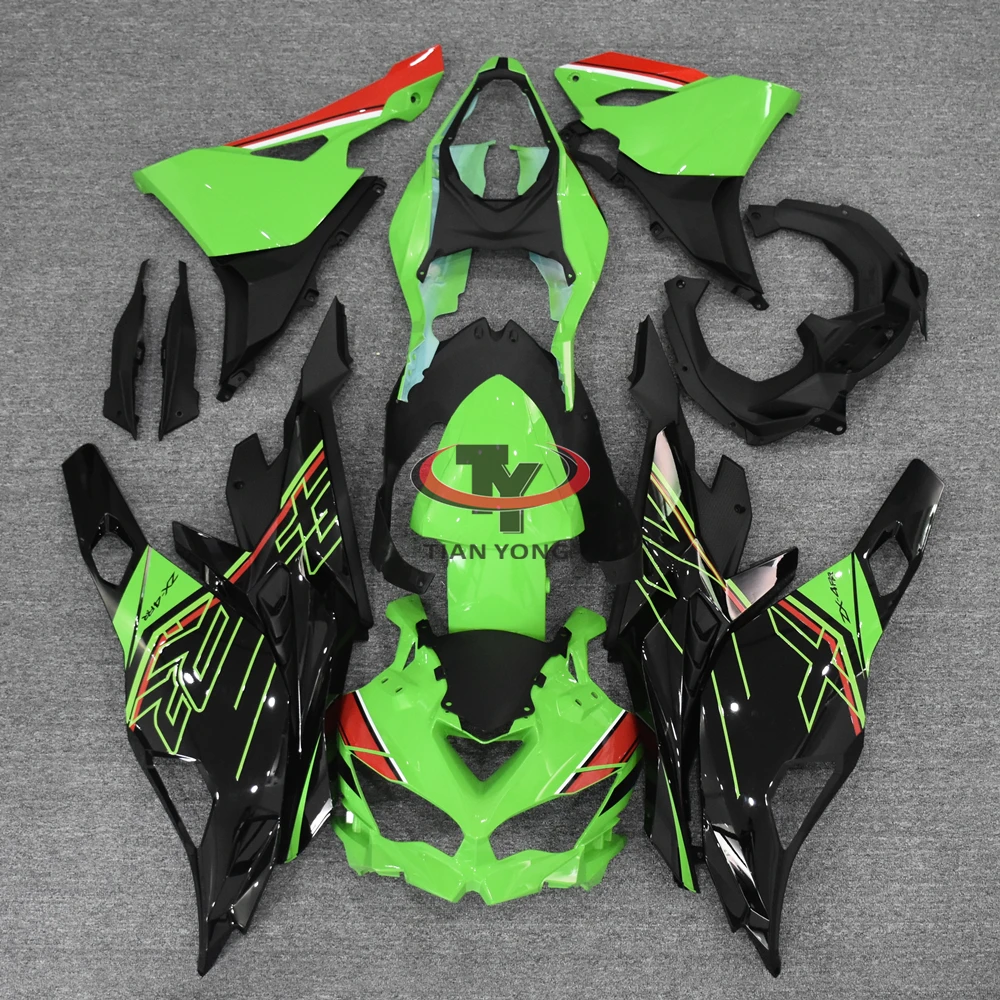 Bodywork Cowling Green red black floral lines Motorcycle For Kawasaki ZX4R 2019-2024 ZX 4R ZX4RR ZX25R ZX 25R Full Fairing Kit