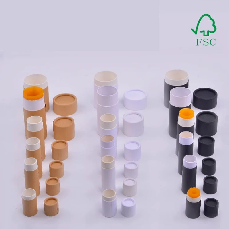 

30PCS FSC Certified Eco-friendly Empty Paper Lipstick Tubes Oil Proof Biodegradable Lip Balm Deodorant Packaging