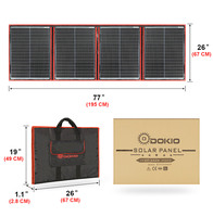 Dokio Brand Flexible Foldable 200W Mono Solar Panel High Power Portable Solar Blanket for RV&Boat&Travel Solar Panel 200W