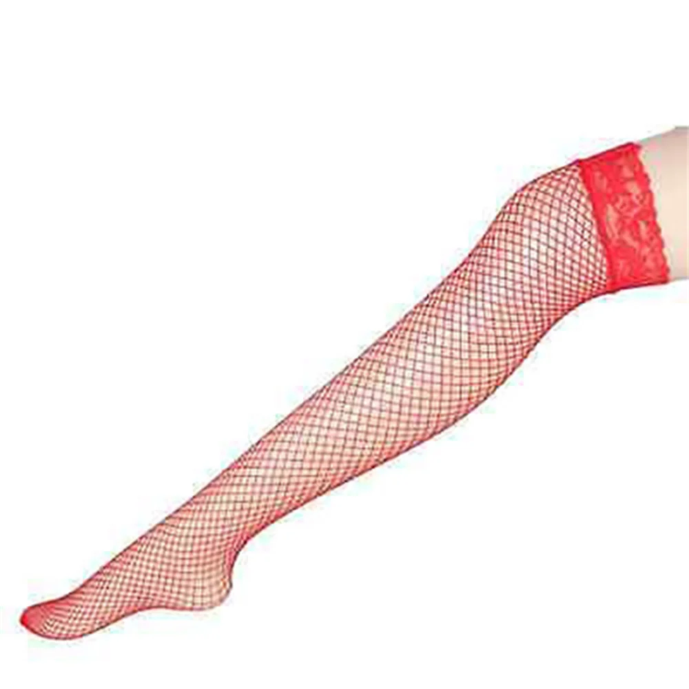 

Women Sexy Thigh-Highs Long Socks Sheer Fishnet See Through Stockings Nightwear Accessory Lace Side Underwear