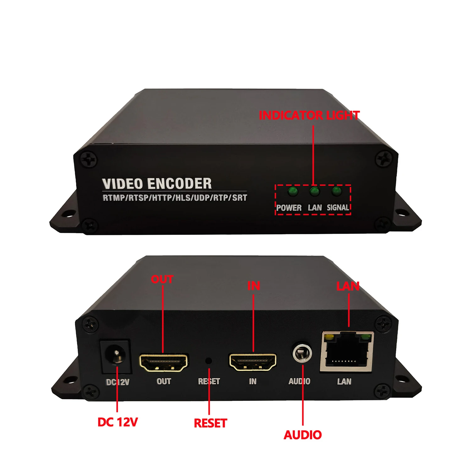 H.265 Hdmi Loop Encoder, H.264 MJPEG, 1080P60, Hdmi Loopout, RTMP RTSP SRT HLS, ONVIF IPTV Live Streaming Encoder - view 3