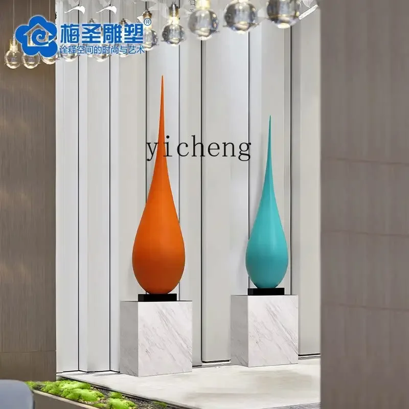 W28 Abstract Water Drop Sculpture Hotel Lobby Ornament Handicrafts Living Room Home Entrance Decoration