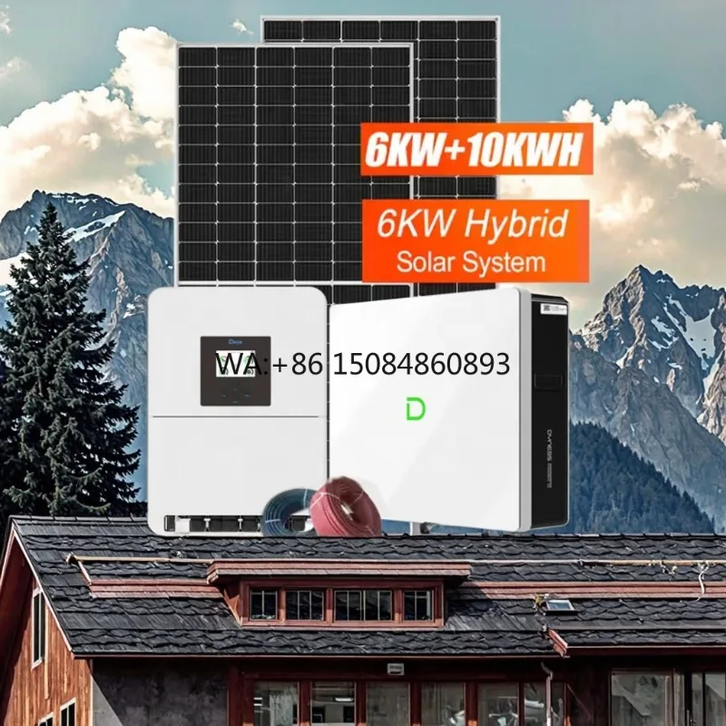DEYE 10KW Hybrid Solar System Kit Monocrystalline Polycrystalline Silicon Inverter Lithium Ion Battery MPPT Controller DIY Home