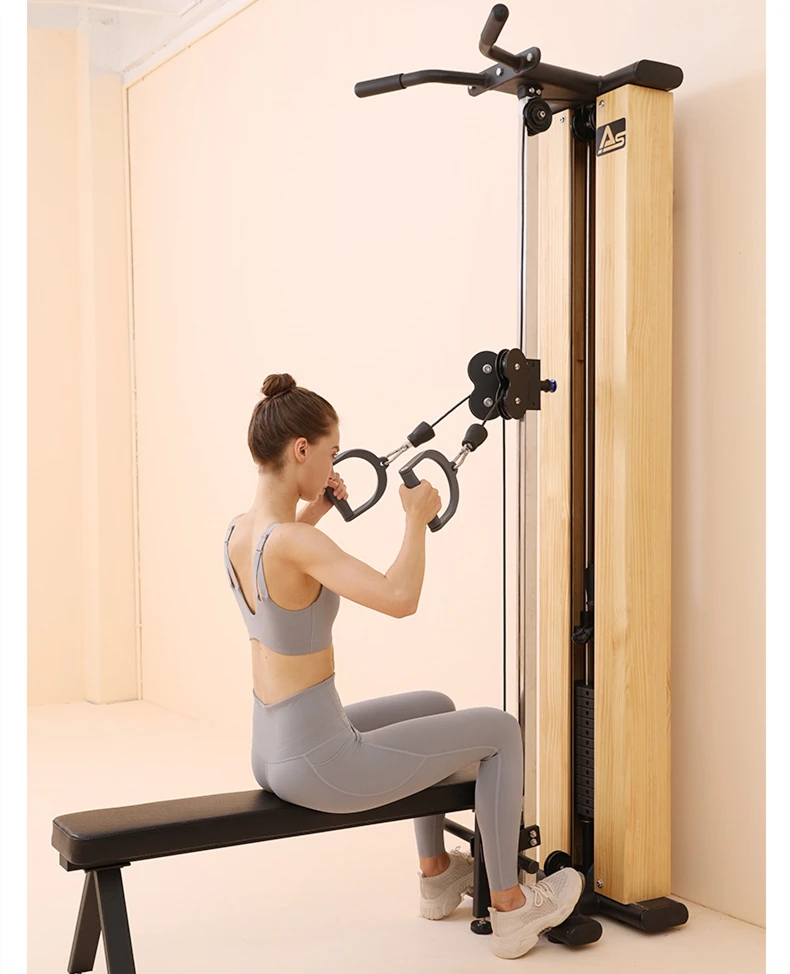 Factory Directly Sale Popular Wooden Wall Mount Lat Pulldown Cable  Workout