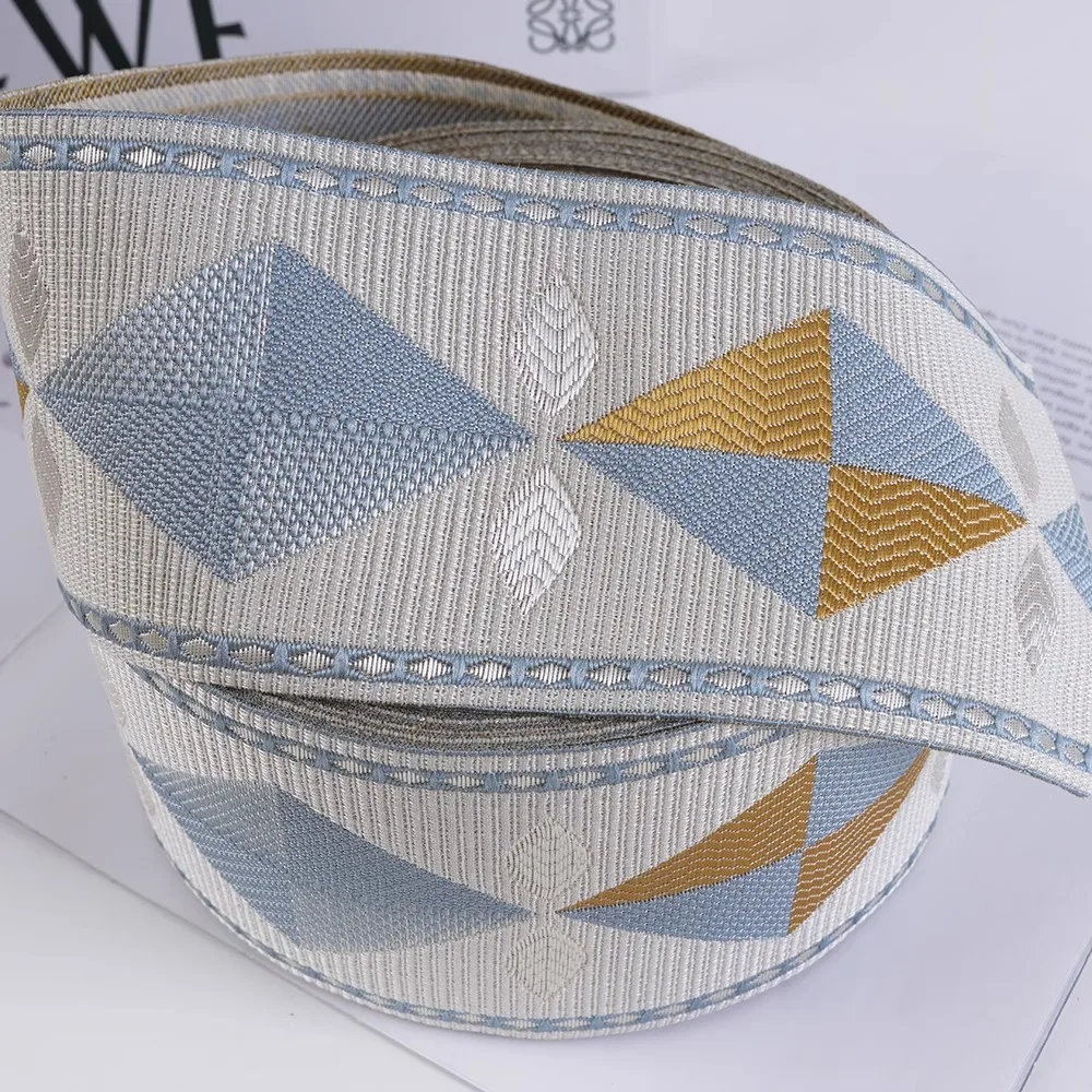 25 Meters Woven Jacquard Ribbon 8CM Wide Sewing Strap Trim For Sofa Curtain Sewing Accessories Furniture Decoration