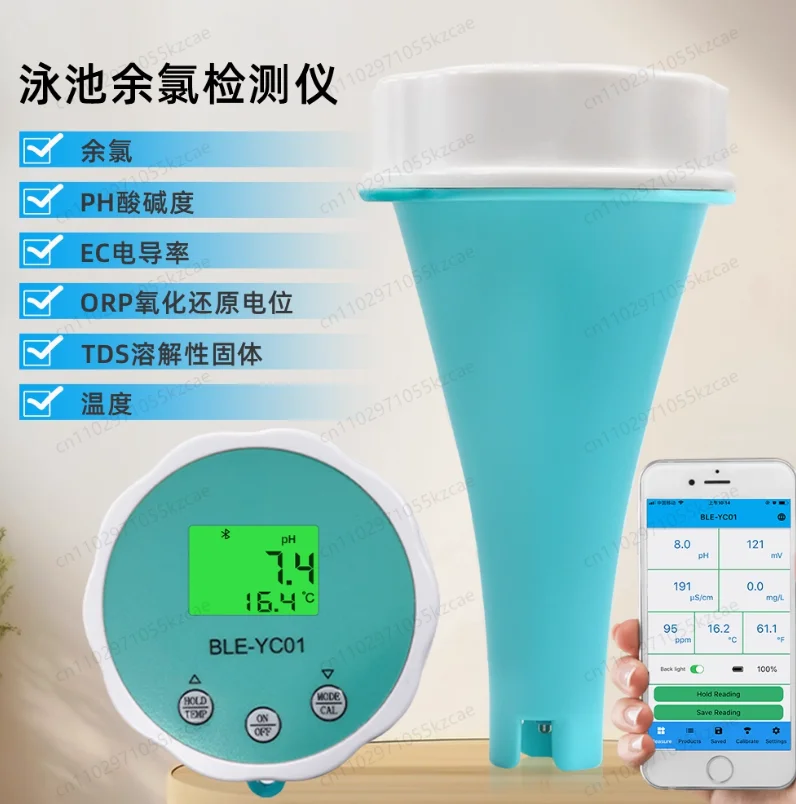 

Детектор качества воды 6 в 1 PH EC TDS ORP CL Калибровка температуры Тестер хлорной воды Приложение Онлайн-монитор для бассейна