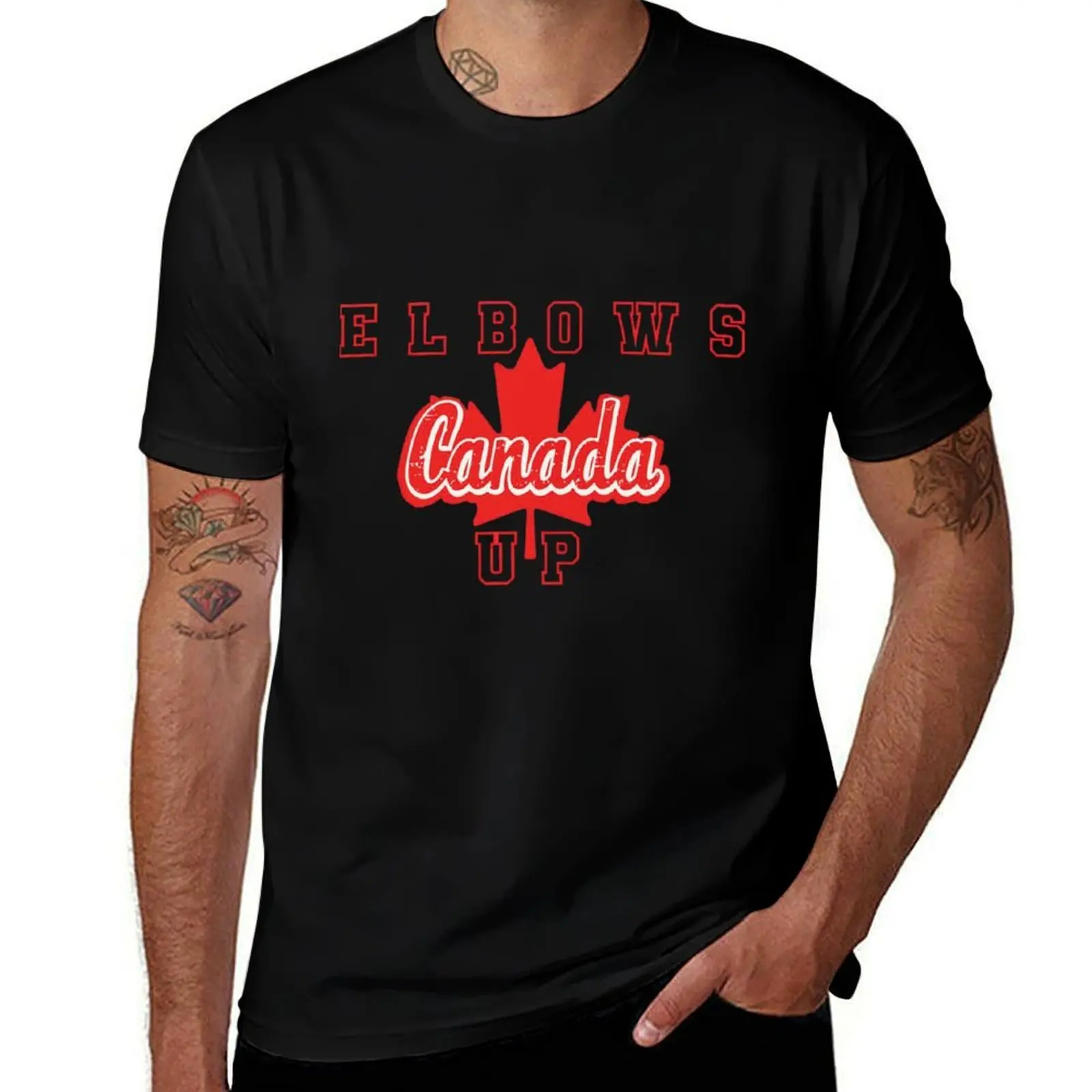 Canada Elbows Up Womens T-Shirt Soft Durable Cotton T-Shirt