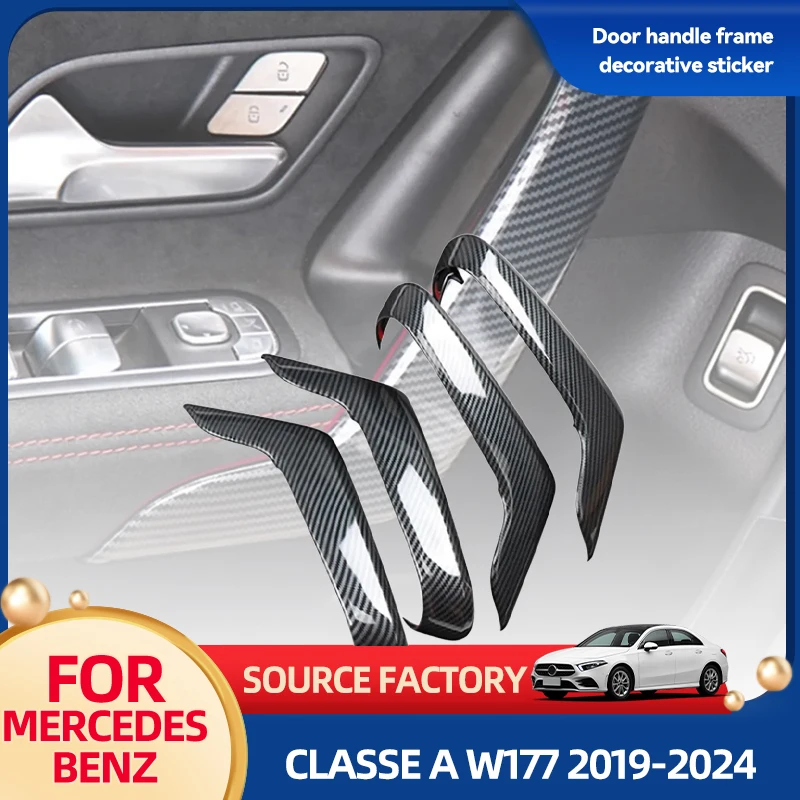

Interior Mouldings Car Inner Door Armrest Handle Panel Frame Trim Stickers For Mercedes Benz A Class W177 CLA C118 2019-2024 Car