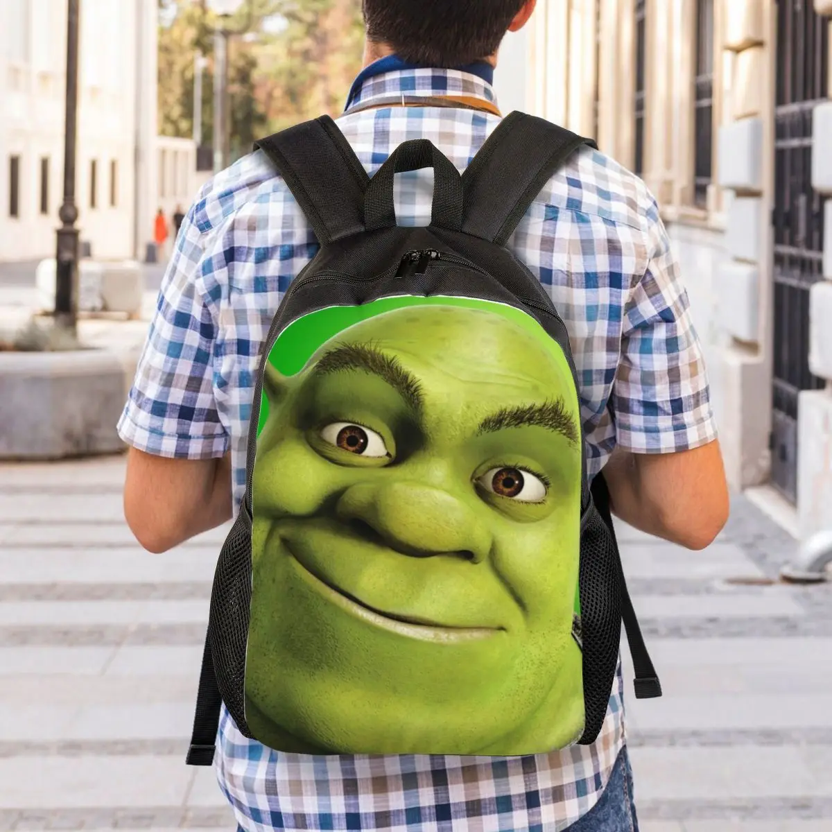 Custom 3D Printing Shreks Head Backpack for Boys Girls School College Travel Bags Men Women Bookbag Fits 15 Inch Laptop