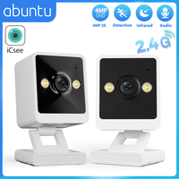2PCs Mini WiFi camera 4MP 2K HD ICsee Surveillance Camera with Magnetic Base Night Vision Two Ways Audio Home Security Security