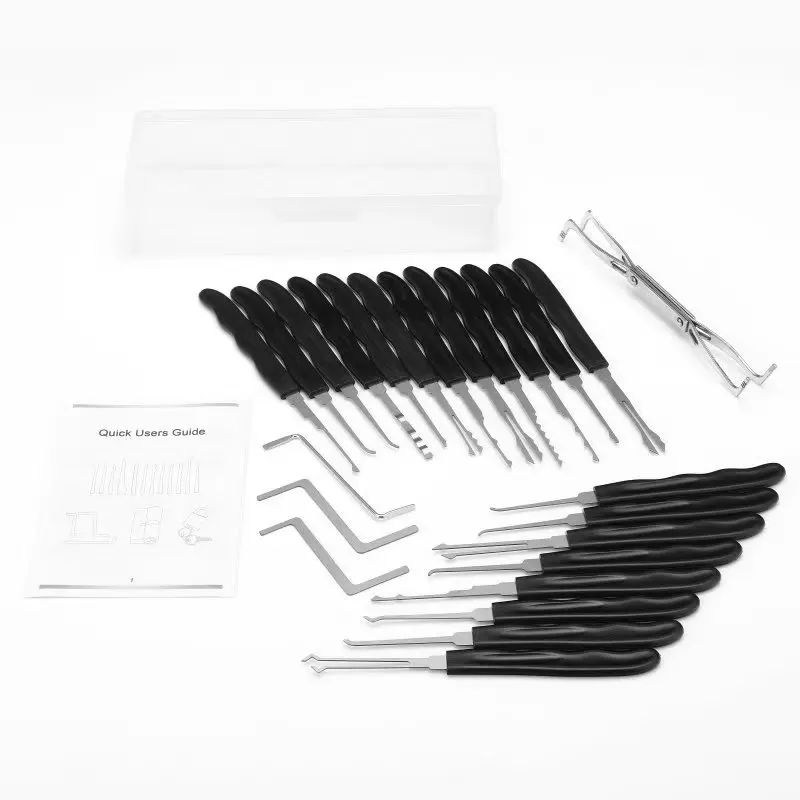 24PCS Titanium-Plated Car Unlock Extractor Set Locksmith And Auto Lock Pick Tools Combo Kit For Beginners/Pros