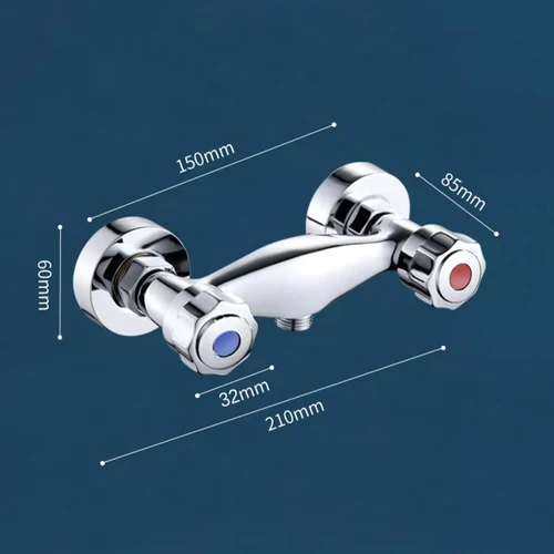 Imagen 2 del producto 1 Uds doble interruptor ducha caliente y fría doble Control válvula mezcladora montada en la pared baño bañera ducha válvula mezcladora grifo