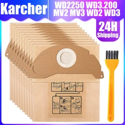 진공 청소기 부품 필터 백 교체 액세서리, Karcher WD2 MV2 WD 2.200 WD2250 A2004 A2054 A2099 용 먼지 봉투