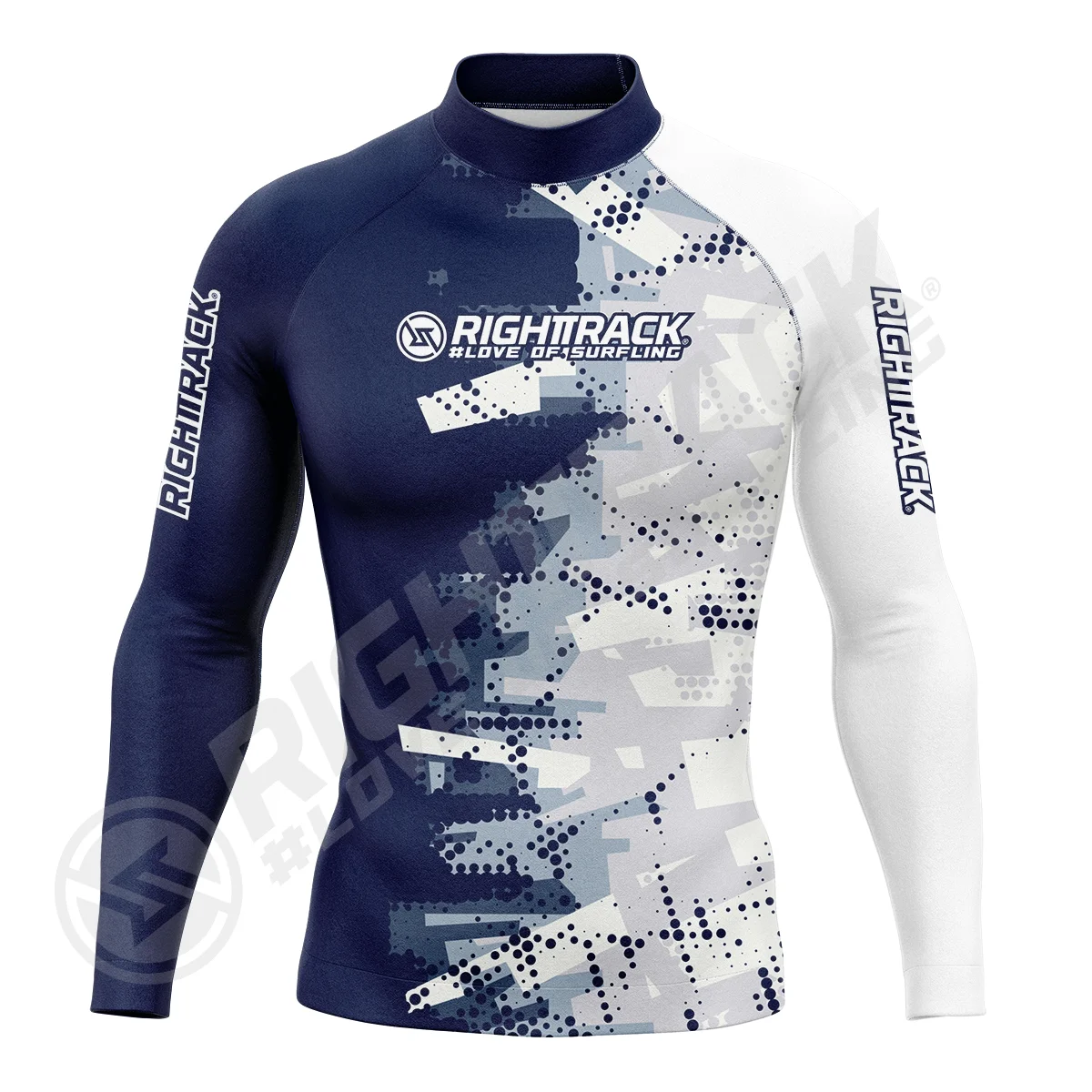 New Men\'s Surfing Shirt Spray Camo Lycra Rashguard RIGHTTRACK Surf Sportswear Beach UV Swimwear UPF50+ Clothes