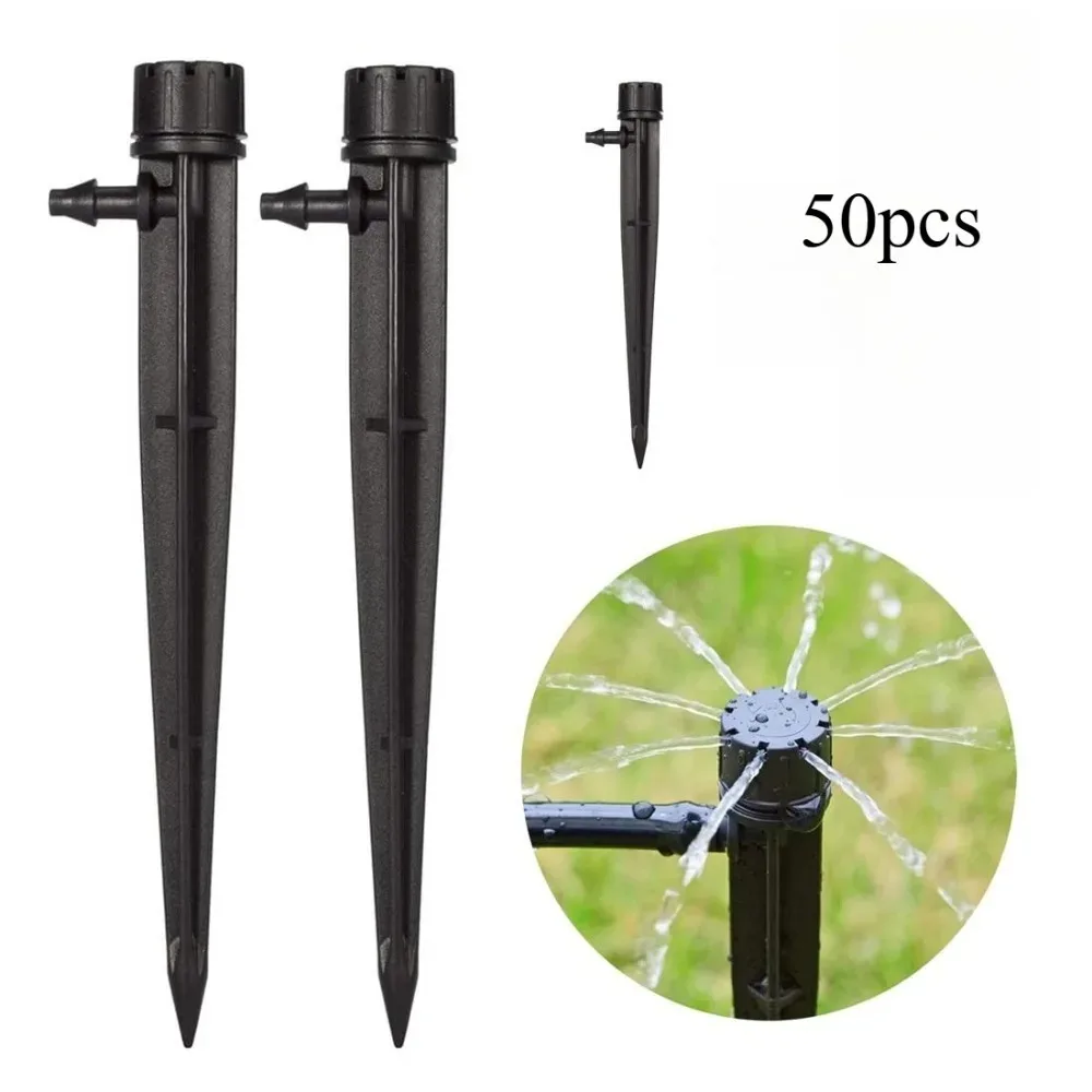50pcs 360 Degree Adjustable 8 Holes Watering Micro Flow Drip Irrigation Kit, Water Flow Irrigation Drippers Connector