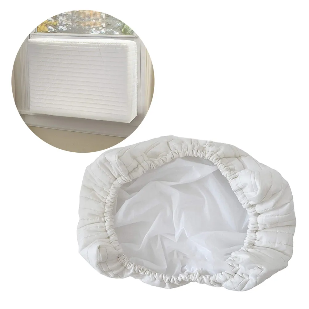 Indoor Air Conditioner Cover Double Insulation Beige Elastic Drawstring Windshield for Home Bedroom Living Room Air Conditioning
