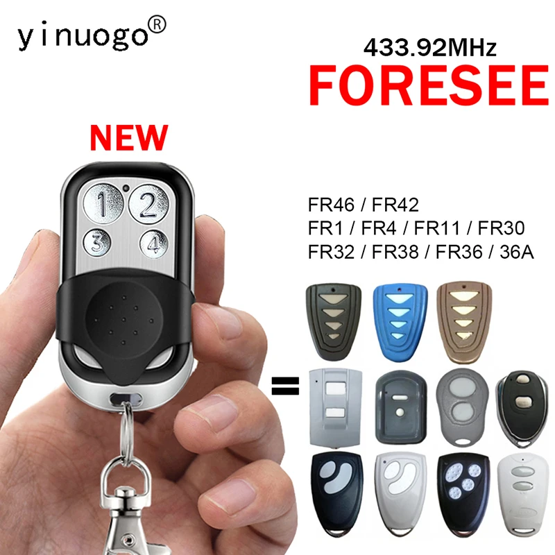 

FORESEE Remote Control FR36 FR46 FR42 FR38 FR32 FR30 FR11 FR4 FR1 FR36A Garage Door Opener Remote Control 433.92MHz Rolling Code