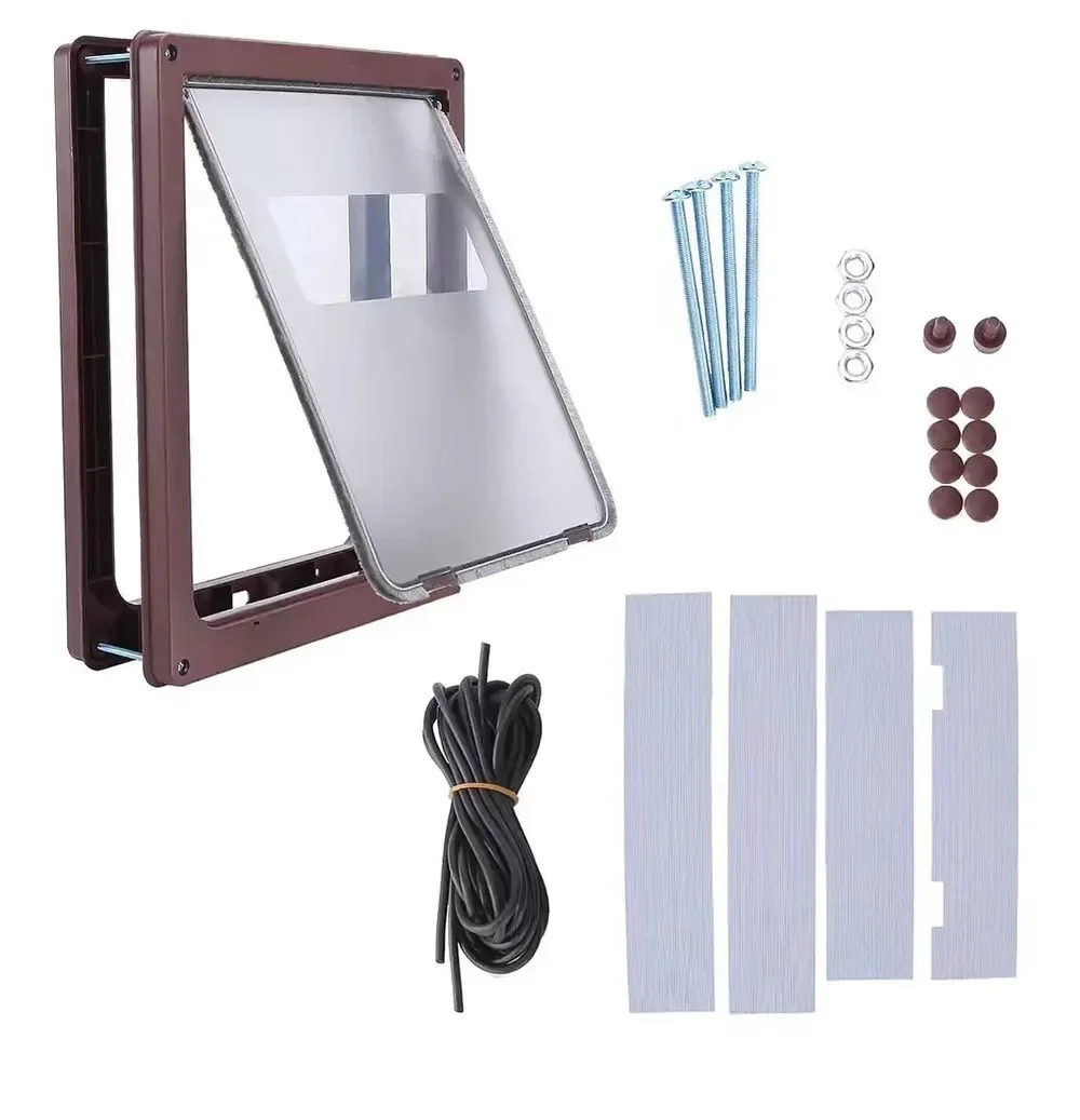 Pet Door Free Entry Dog Hole Cat Door Fenced Access Bidirectional Plastic Door Security Lock Sliding Pet Accessories