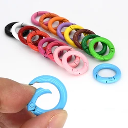 5Pcs/Lot 21 Colors Metal O Ring Spring Clasp Openable Round Carabiner Keychain Clips Hook Dog Chain DIY Jewelry Buckle Connector