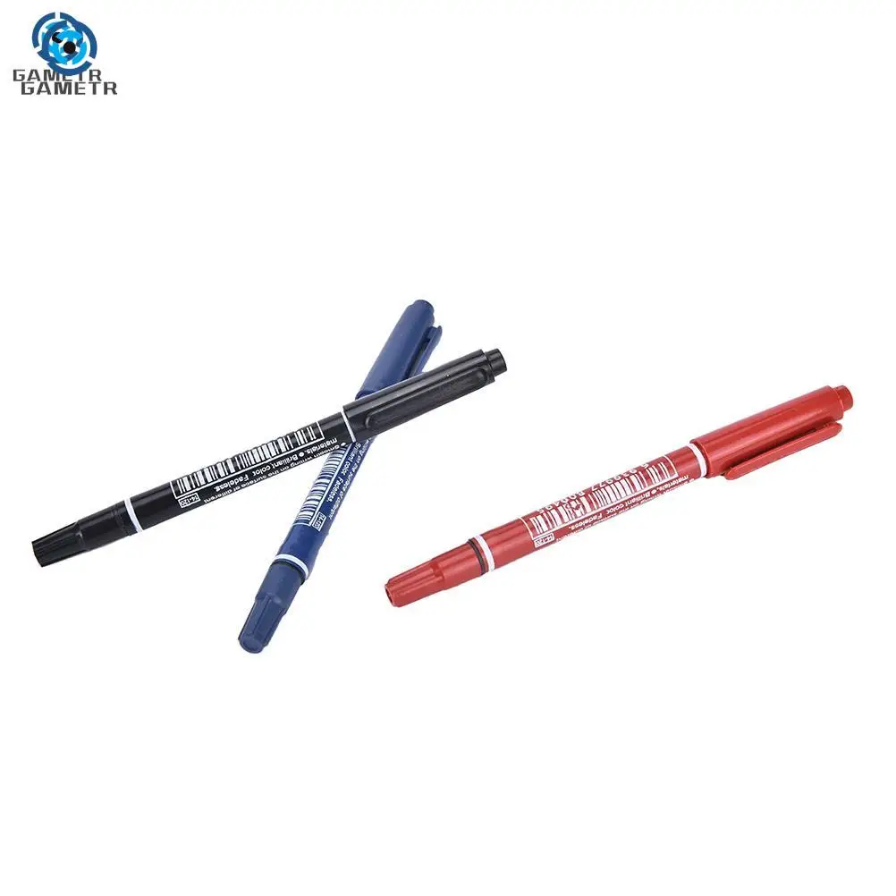 1 Stuk Dubbele Tip 0.5/1.0 Mm Nib Marker Waterdicht Zwart Blauw Rood Olieachtige Manga Kunst Marker Pennen Student School Kantoorbenodigdheden