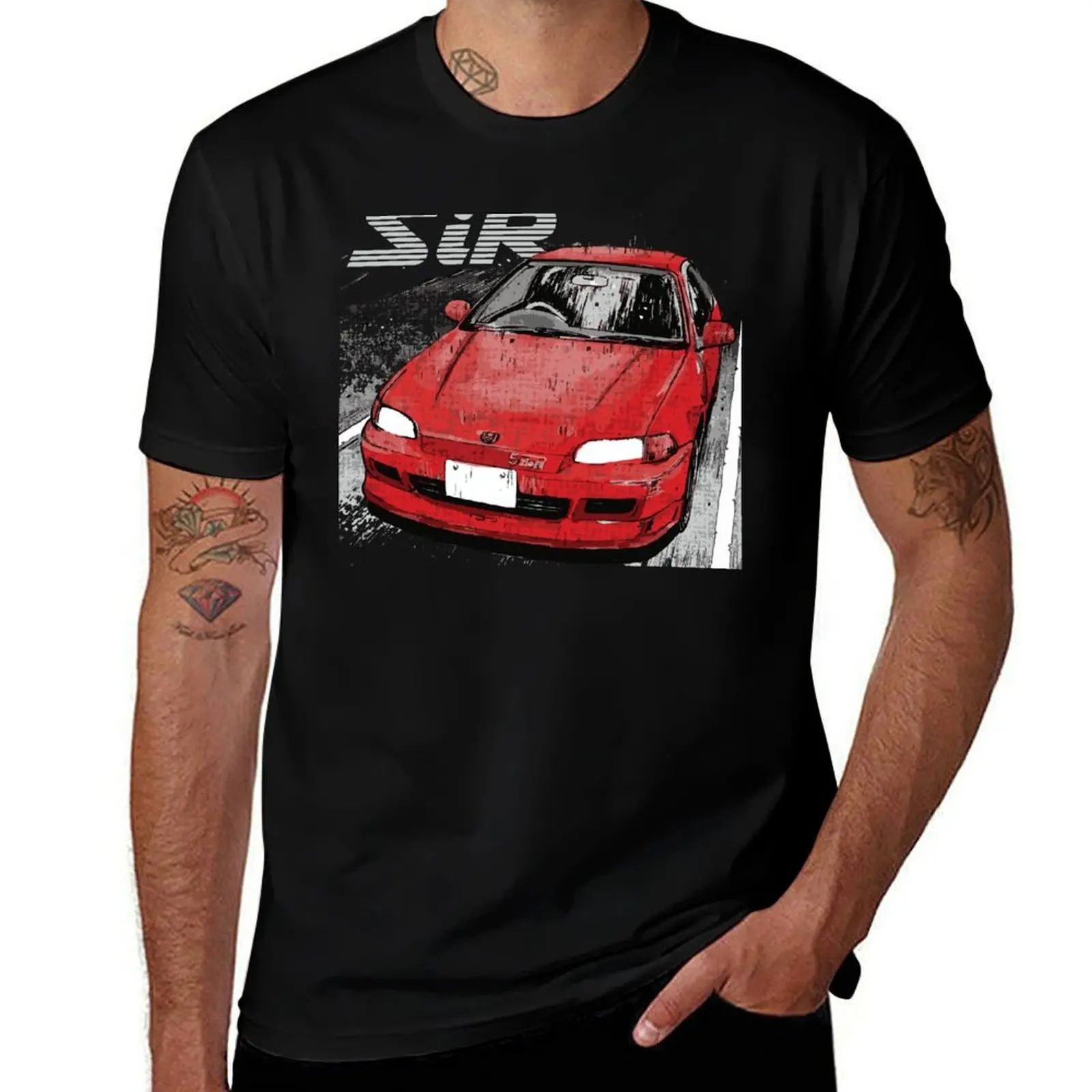 Initial D - Mountain Drift Racing Shingo Shoji's Civic SiR-II EG6 T-Shirt plain oversize t-shirts man fitted t shirts for men