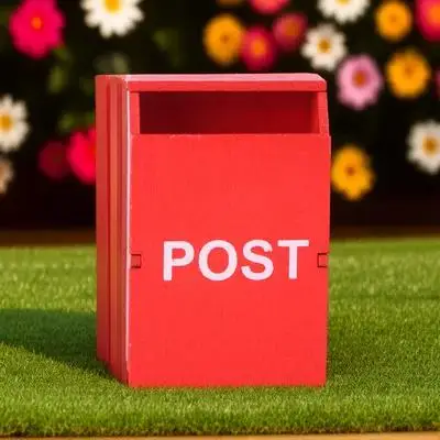 1Pcs Miniature Mailbox Mini House Furniture Stylish Wooden Letter Box Decorative Scene Prop Mini Home Decor Mailbox Model