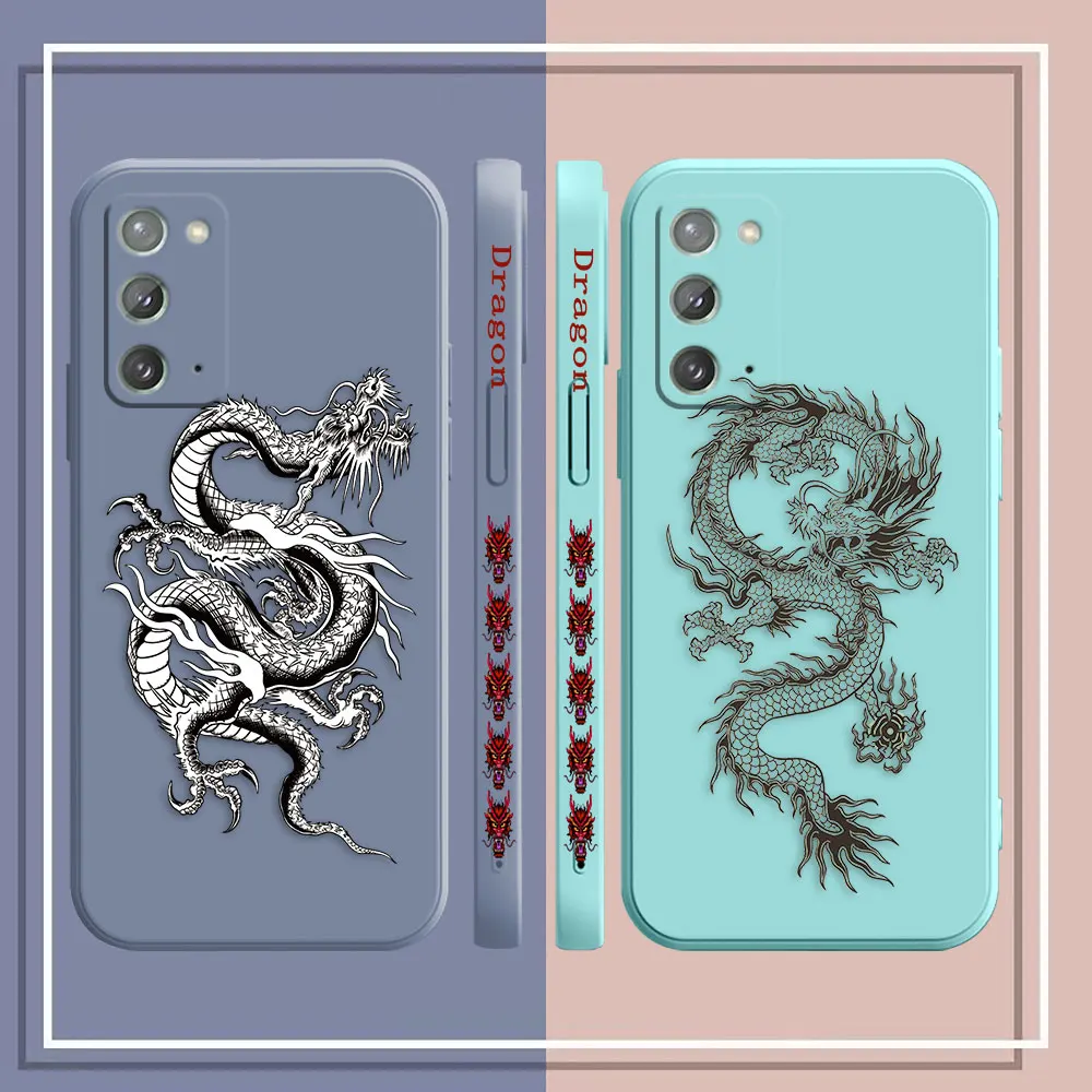 Chinese Dragon Pen Drawing Phone Case For Samsung A05S A90 A80 A70 A50 A30 A20S A10 Note 20 10 Pro Plus Lite Ultra 4G 5G Case