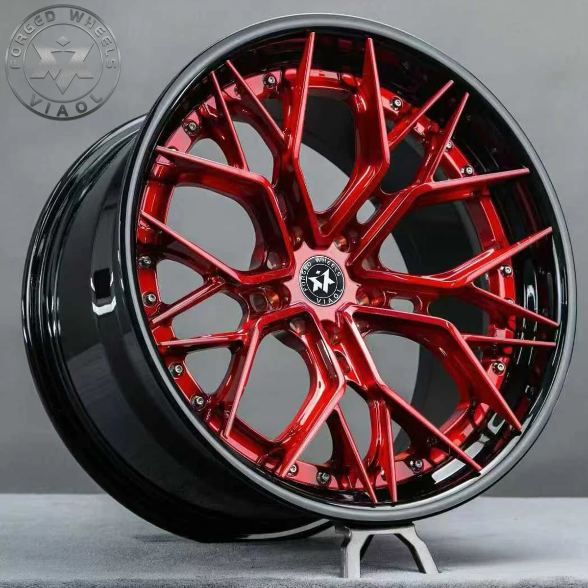 Viaol New Polishing Red Forged Racing Car Rims 5x120 5x114.3 5x112 17 18 19 20 21 22 Inch for M2 M3 330i S550 Tuban W222