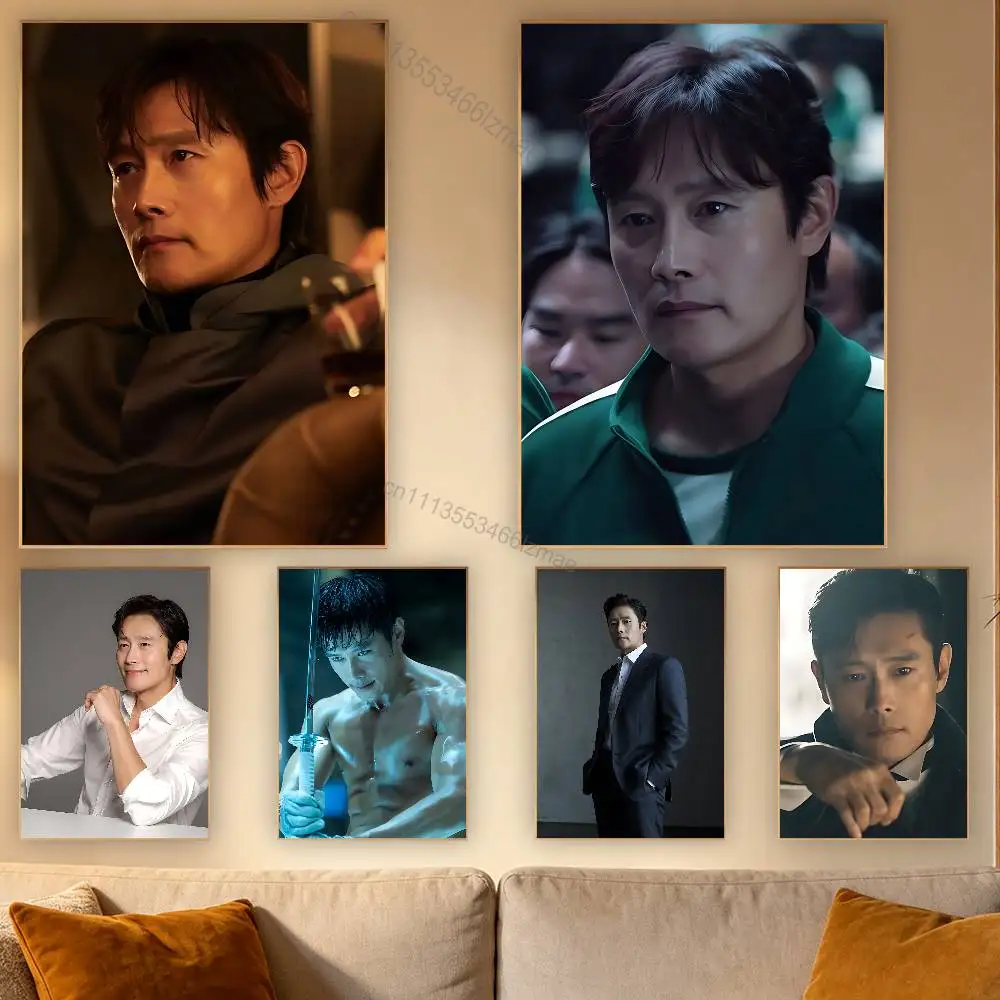 B-Byung H-Hun Lee Actor Poster Retro Paper Sticker DIY Room Bar Cafe Aesthetic Art Wall Painting