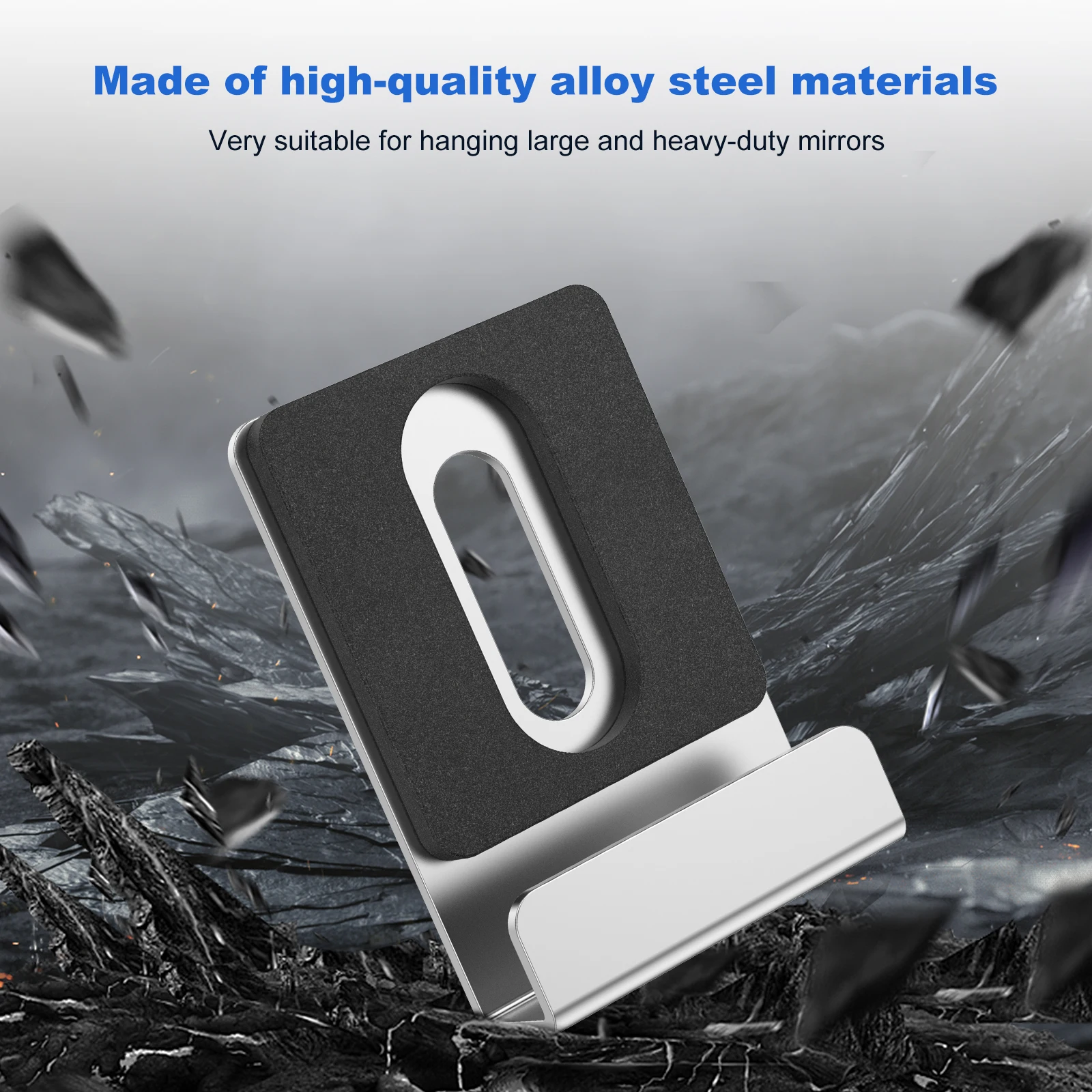 Support de miroir rectangulaire en forme de J, clips de miroir en acier allié avec vis, matériel de suspension à paillettes RapDuty, 12 pièces