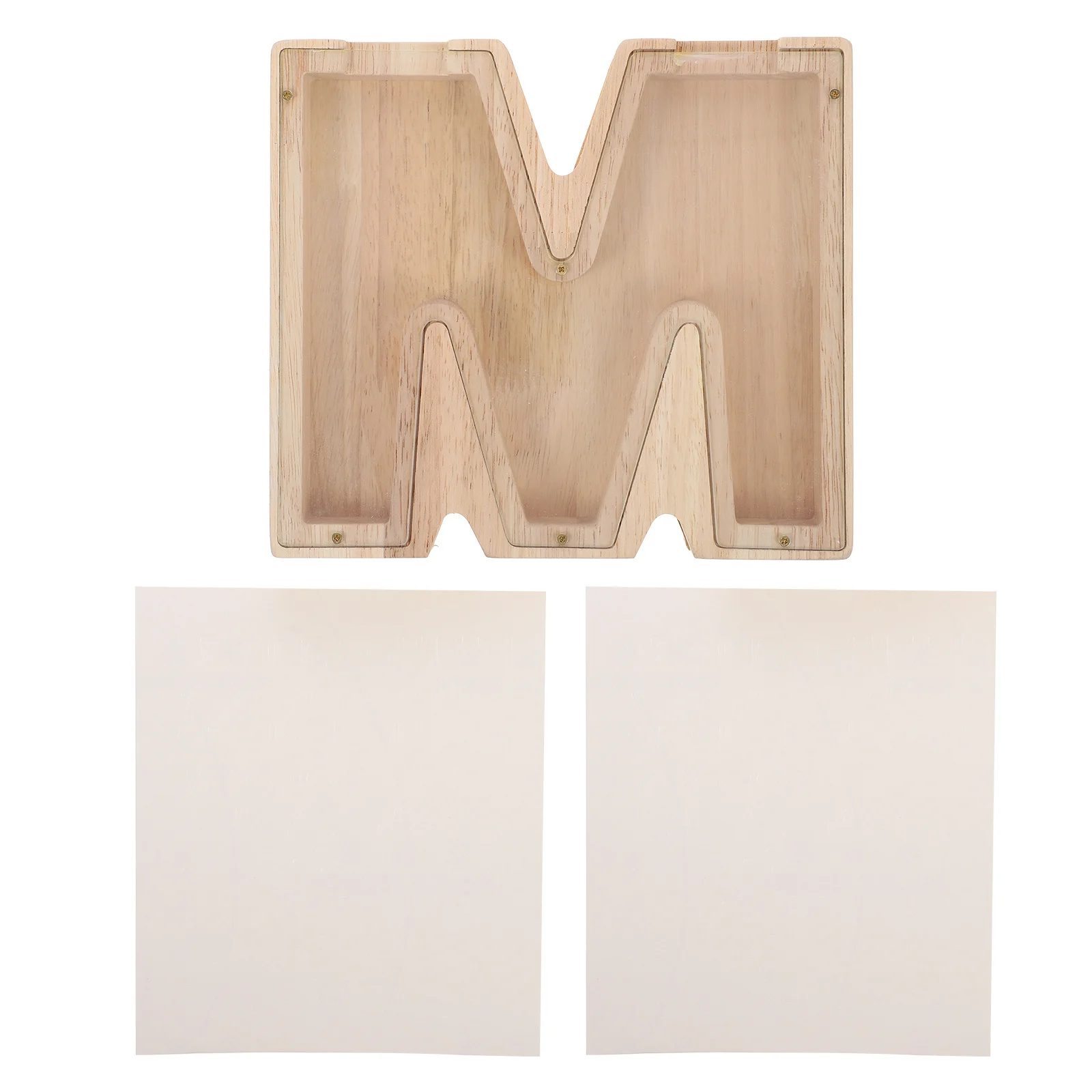 Houten alfabet spaarpot vintage stijl spaarpot voor kinderen volwassenen spaarpot acryl brief bank speelgoed cadeau