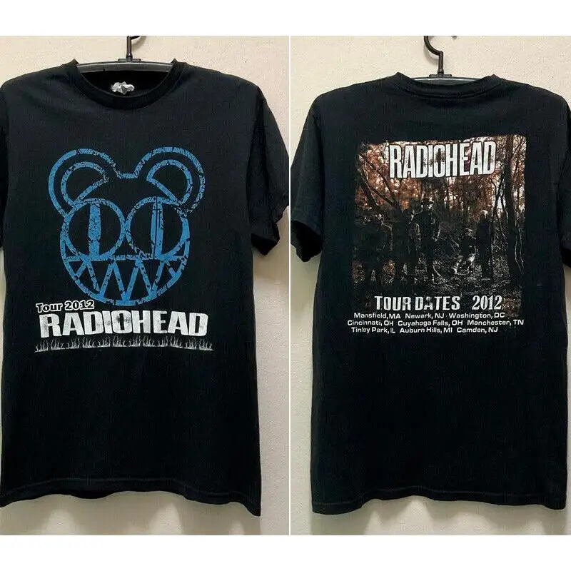 

Radiohead Tour 2012, базовая черная РЕПРИНТАЯ футболка в классическом стиле