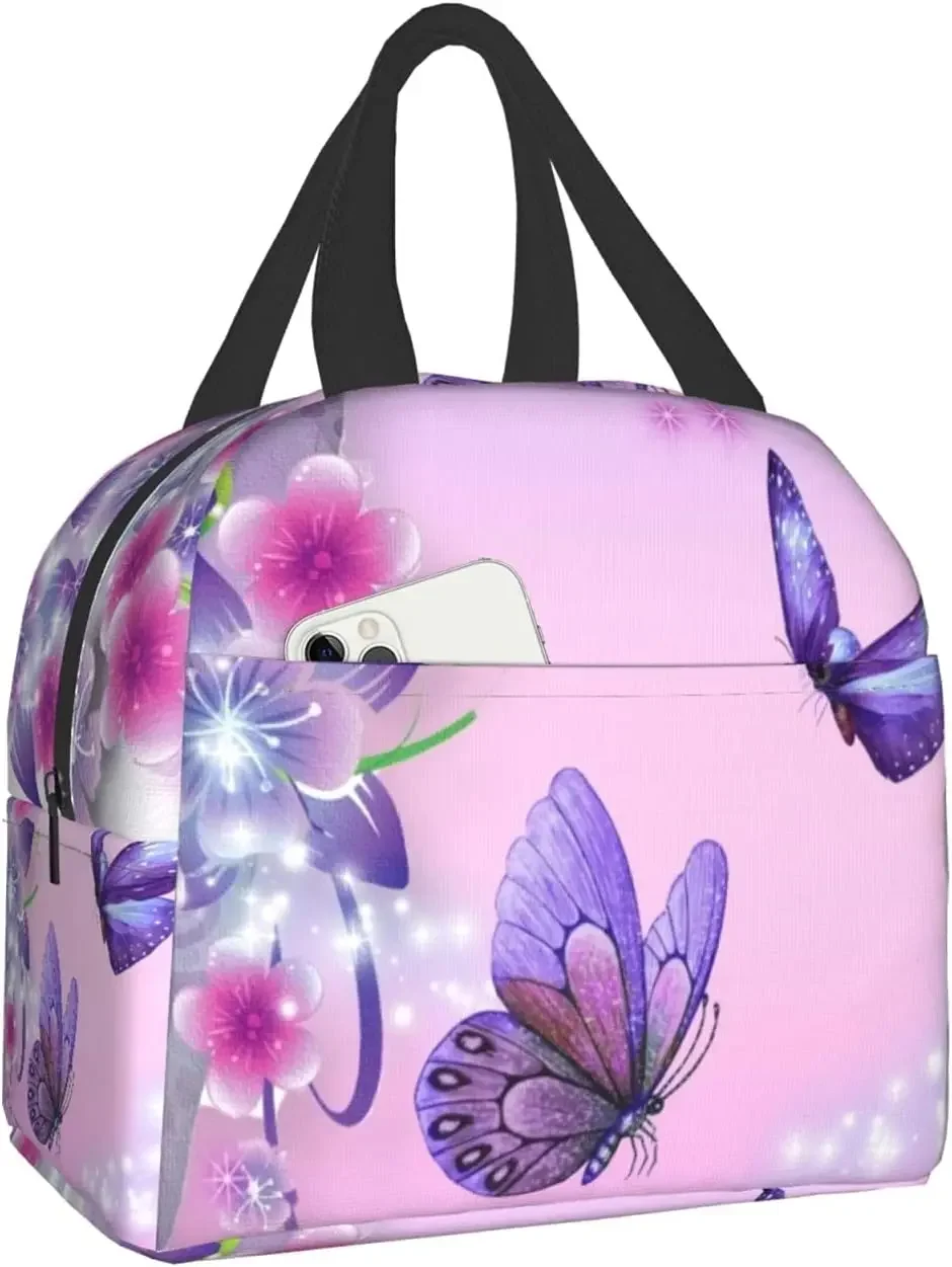 Music Note Insulated Lunch Bag For Women Men Leakproof Cooler Lunch Box Reusable Thermal Tote Bag For Work School Picnic Beach