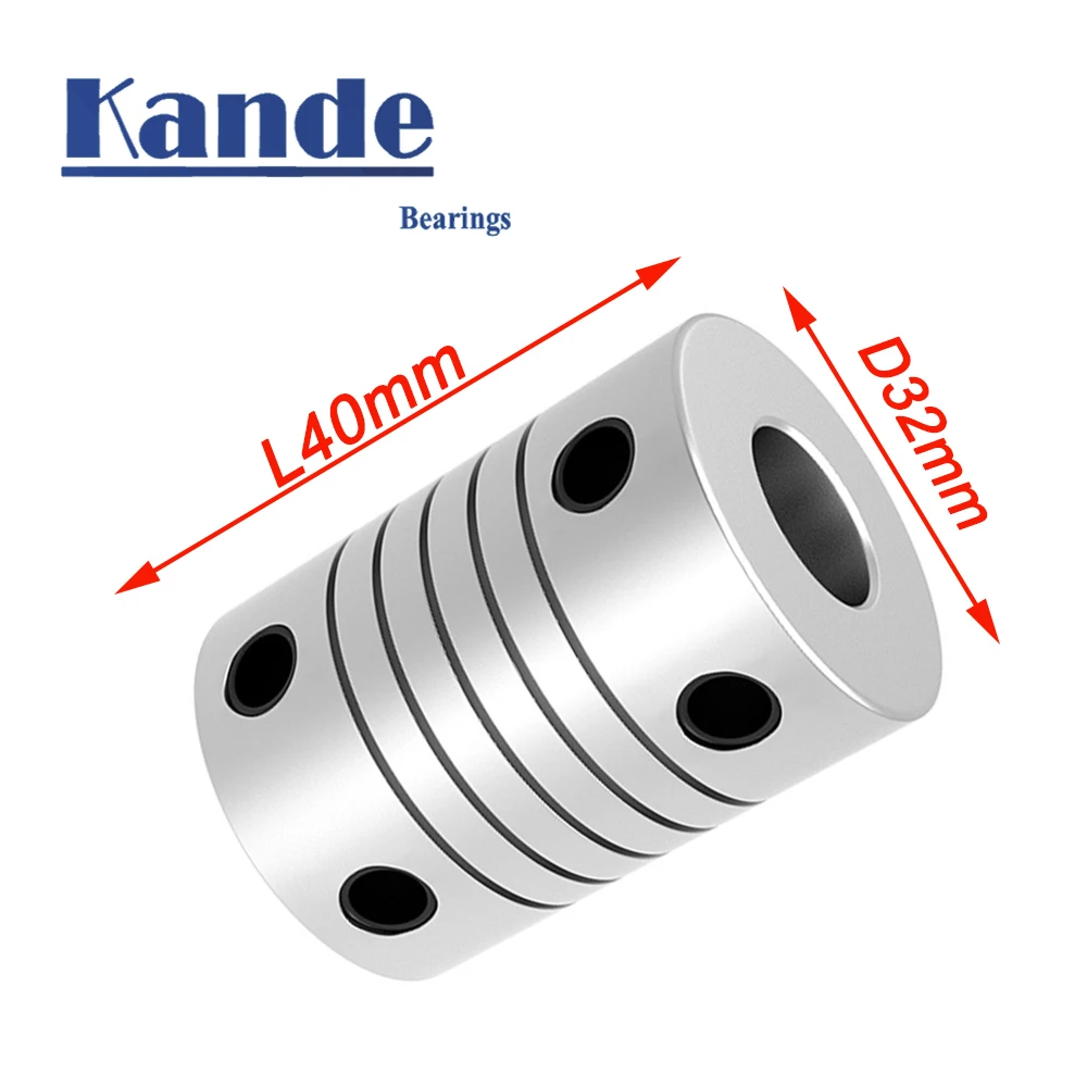 kande Linear Elastic Coding Coupling D32L40 6/8/10/12/14/16mm Motor Stepper Motor Aluminum Alloy Coupling 3D Printer DIY Parts