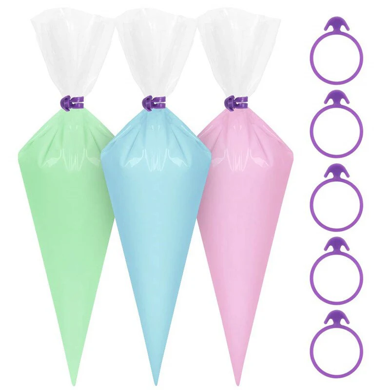 1/3/5SETS Retaining Ring Reusable Flexible Cable Tie Stylish Durable Silicone Pastry Bags Baking Cake Tools High-quality