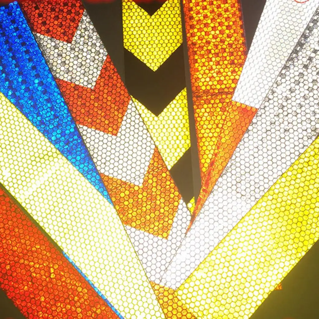 Reflective Safety Warning Tape Crystal Film Night Strip Road Safety Signage for Accident Light and Driving Directions